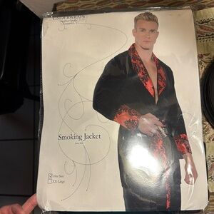 NWT Men's Smoking Jacket Costume - Damask Black